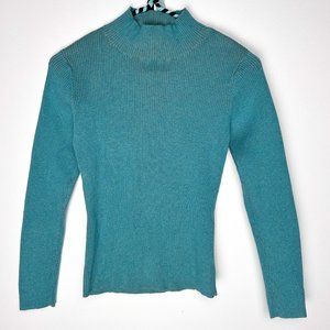 Spanner Contrast Rib Mock Neck Sweater